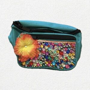 Turquoise bedazzled Fanny pack